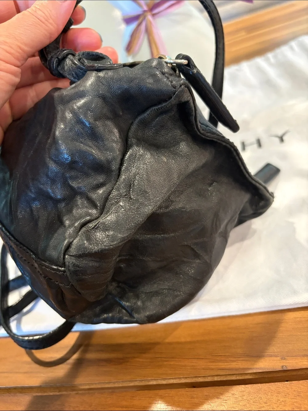 Authentic Pandora Mini Wrinkled Leather Crossbody